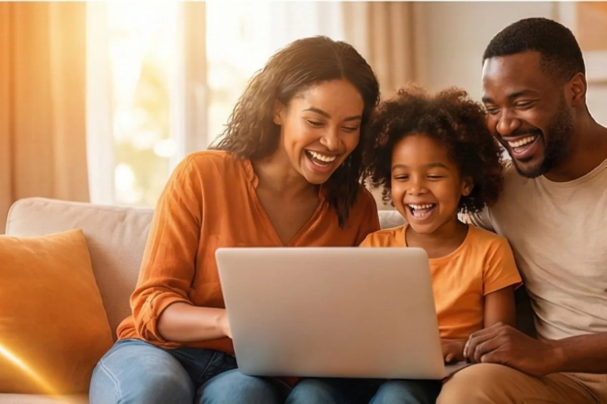 Família aproveitando a internet da Conecta em casa